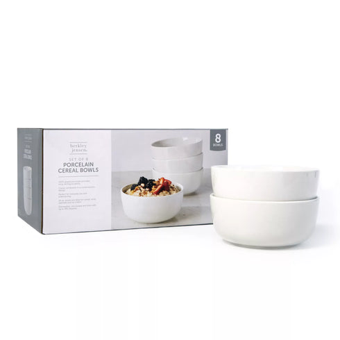 Berkley Jensen 6" Porcelain Cereal Bowls, 8 pk. - White