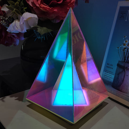 Acrylic Prism Desk Lamp – Pyramid-Shaped LED Light for Home & Office