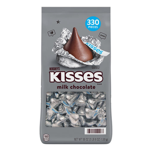 Hershey's Kisses Milk Chocolate Candy, 56 oz Bag, 330 Count