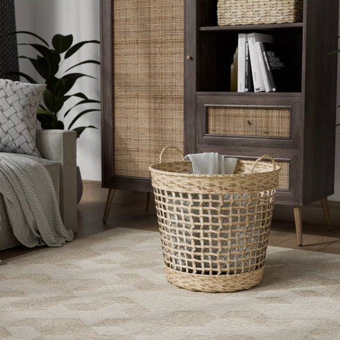 RGI Home Twisted Water Hyacinth Decorative Storage Basket