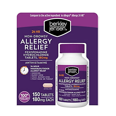Berkley Jensen Non-Drowsy 24-Hour Allergy Relief 180mg Tablets, 150 ct