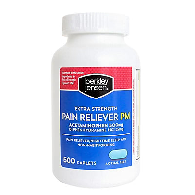 Berkley Jensen Extra Strength Non-Aspirin PM Caplets, 500 ct