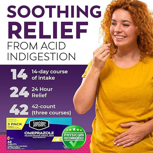 Berkley Jensen 20mg Omeprazole Acid Reducer Tablets, 42 ct