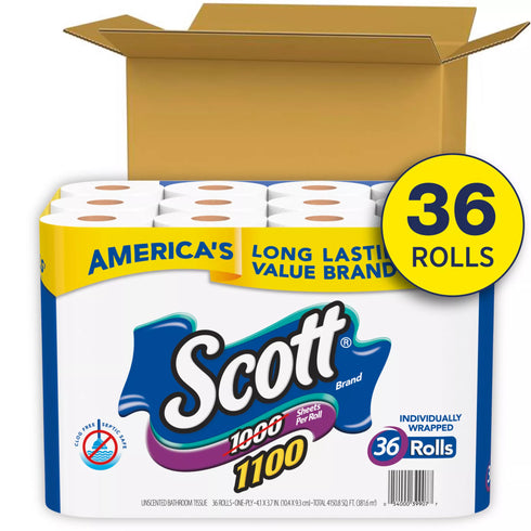 Scott Toilet Paper, 36 pk./1,100 sheets per roll