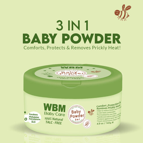 WBM Baby Care Talc Free Baby Powder, Natural & Non-Irritating Skin Care Baby Powder