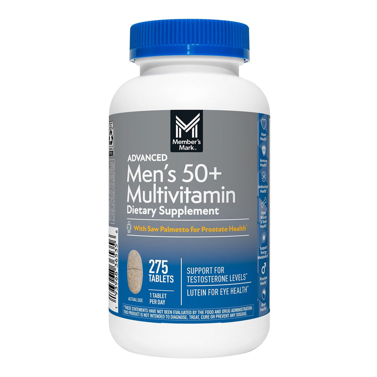 Men's 50+ Multivitamin Tablets | 275 Count for Daily Wellness – WBM MART