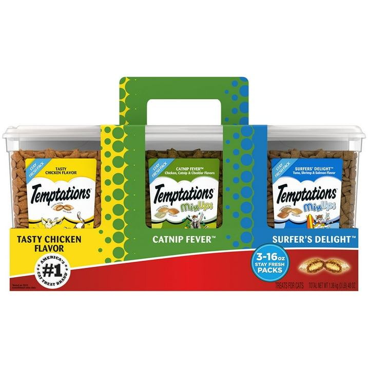 TEMPTATIONS Cat Treats Variety Pack, 16 oz Tubs (3-Pack) – Tasty Chick ...